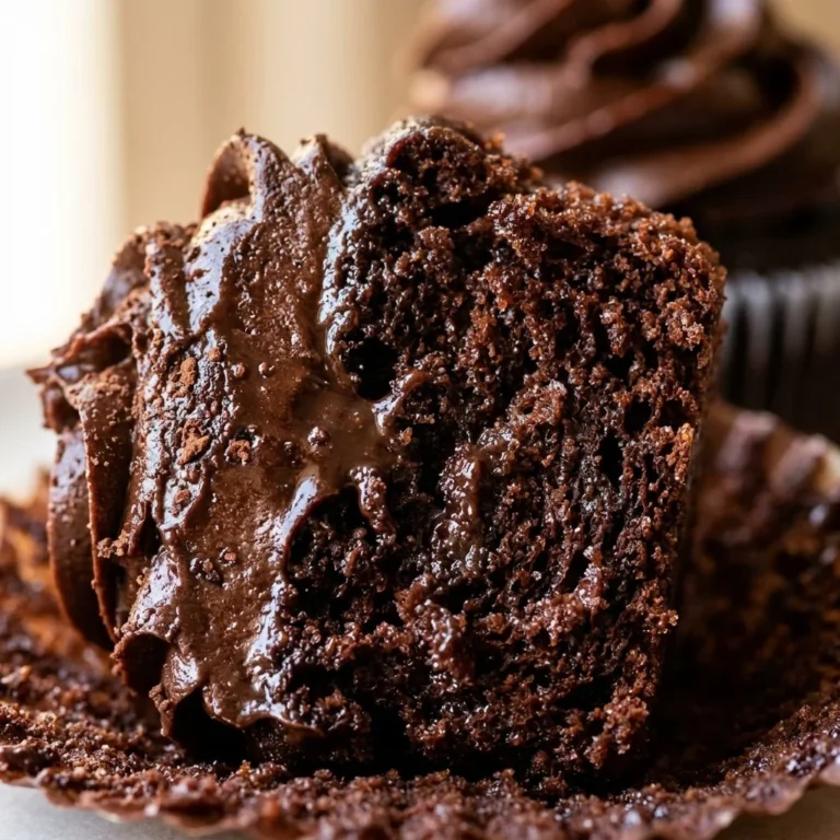 Delicious chocolate cupcakes topped with creamy frosting on a decorative plate.