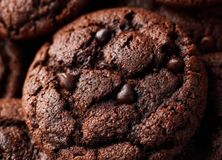 Delicious chocolate muffin cookies fresh out of the oven