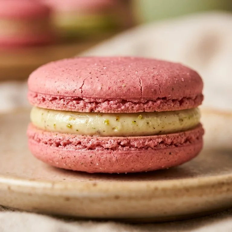Plate of colorful French macarons in various flavors and textures