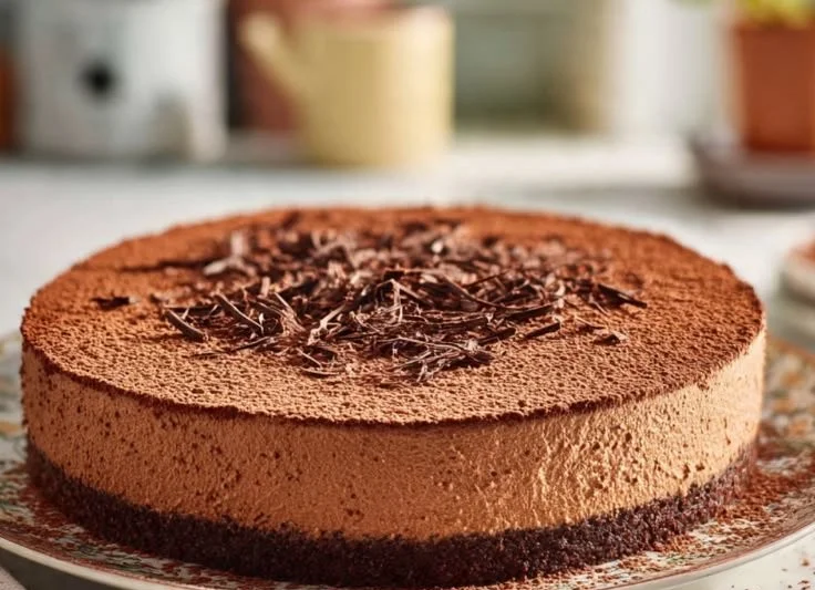 Indulgent Chocolate Mousse Cake with layers of creamy chocolate frosting