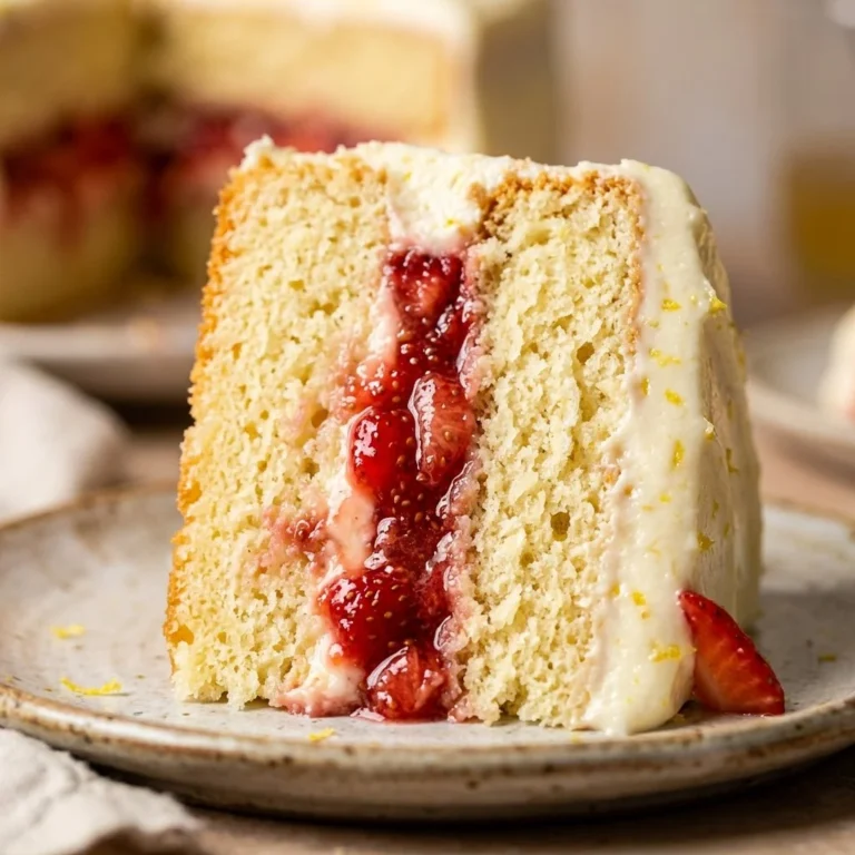 Lemonade-Infused Strawberry Layer Cake with fresh berries and lemon zest