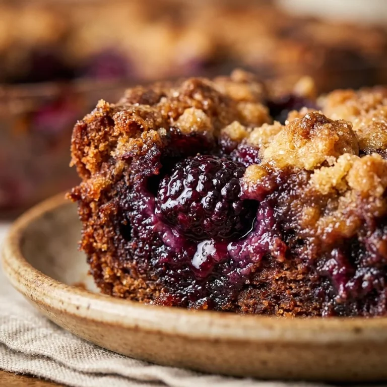 Delicious homemade Mulberry Dump Cake topped with fresh mulberries