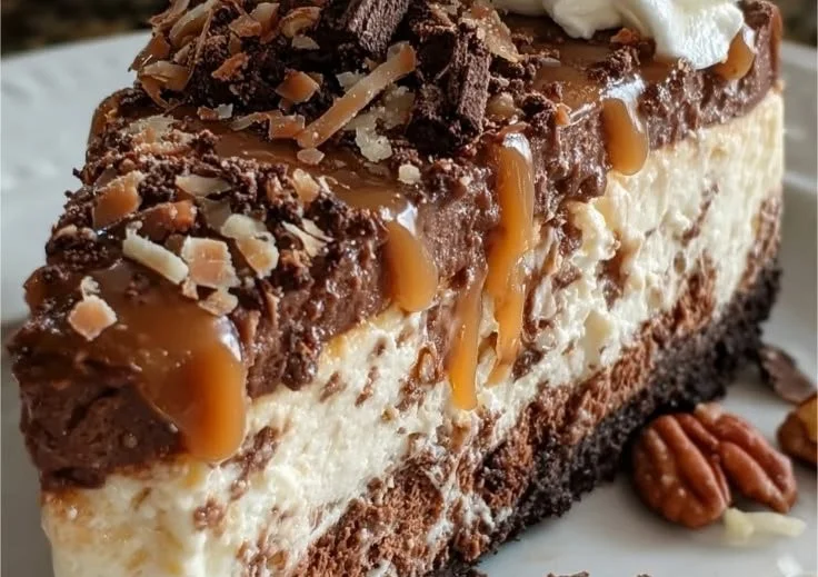 No-Bake German Chocolate Cheesecake