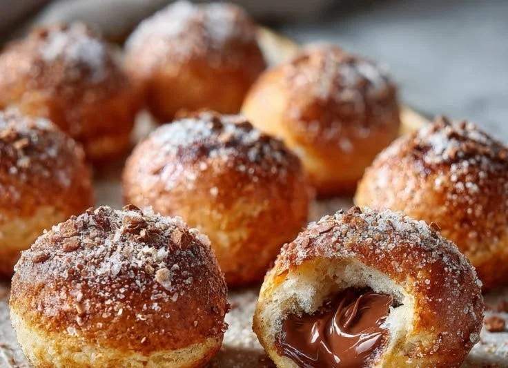 Delicious homemade Nutella Bombs filled with creamy Nutella