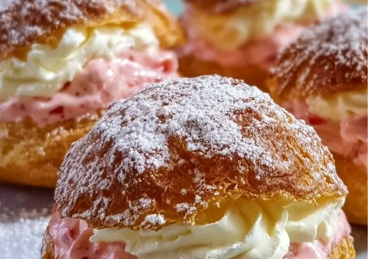 Rhubarb Cream Puffs