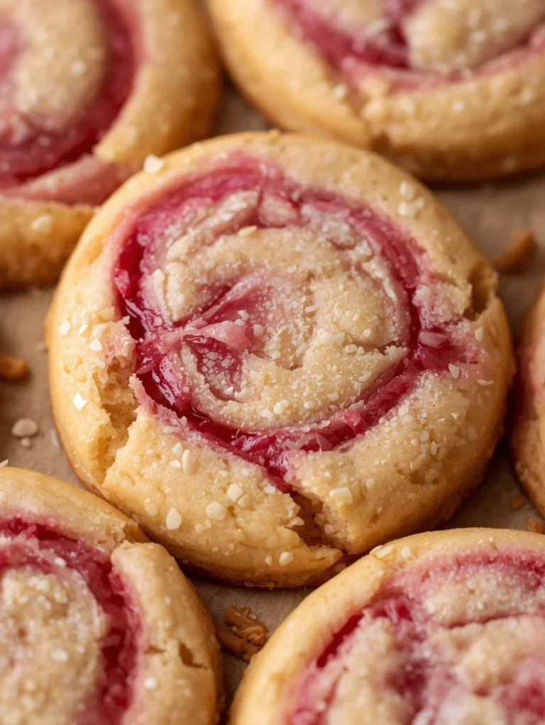 Delicious gluten-free rhubarb shortbread cookies on a plate