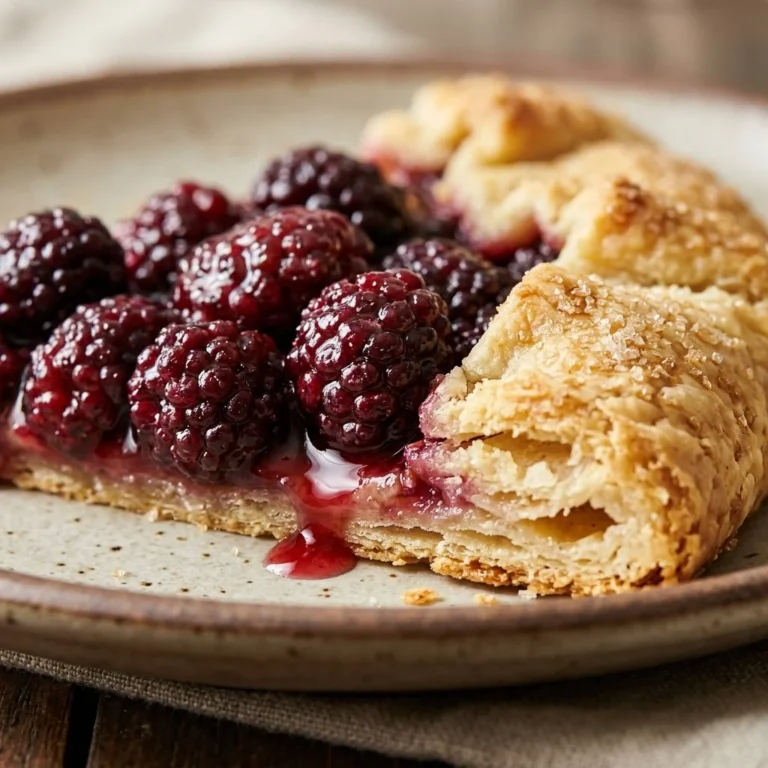 Rustic Mulberry Galette with fresh mulberries and flaky crust