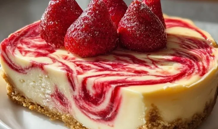 Strawberry Swirl Cheesecake