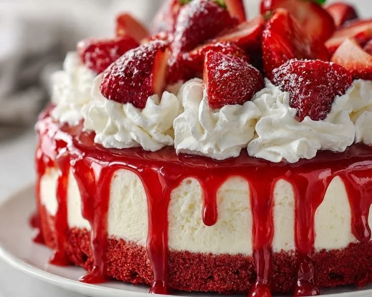 Red Velvet Strawberry Cheesecake