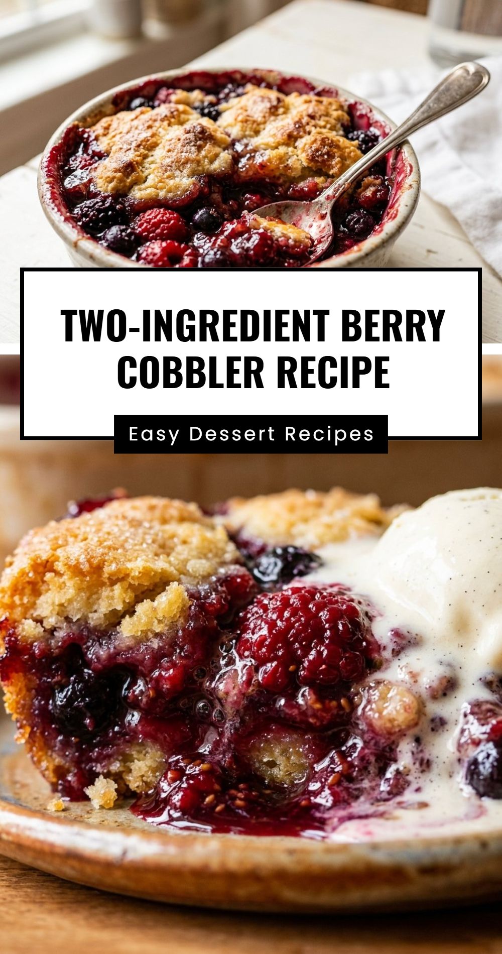 Two Ingredient Berry Cobbler Recipe