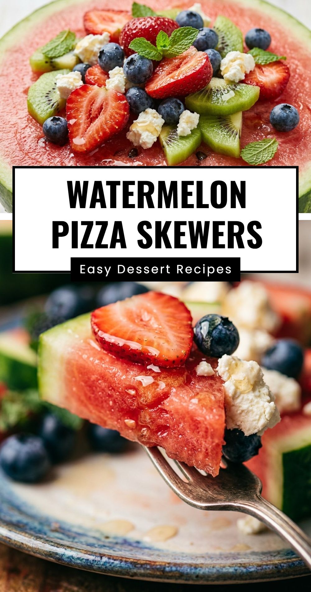 Watermelon Pizza Skewers