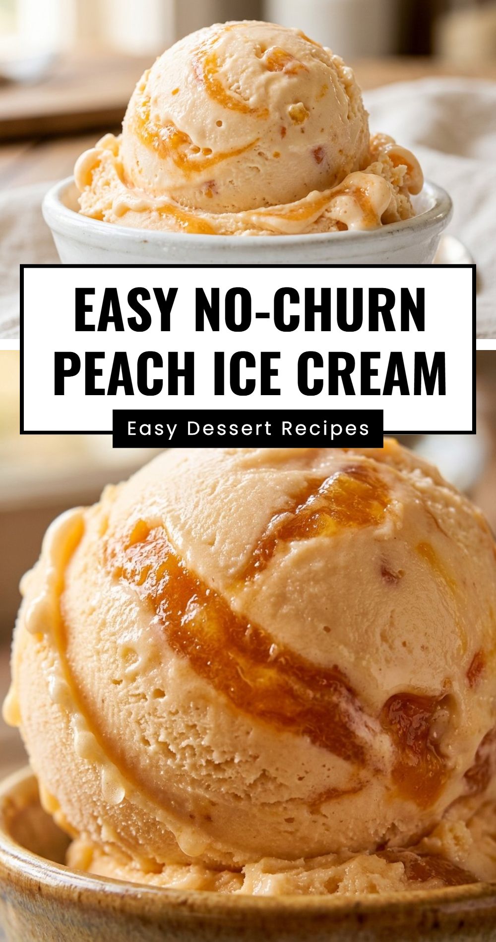Easy No Churn Peach Ice Cream