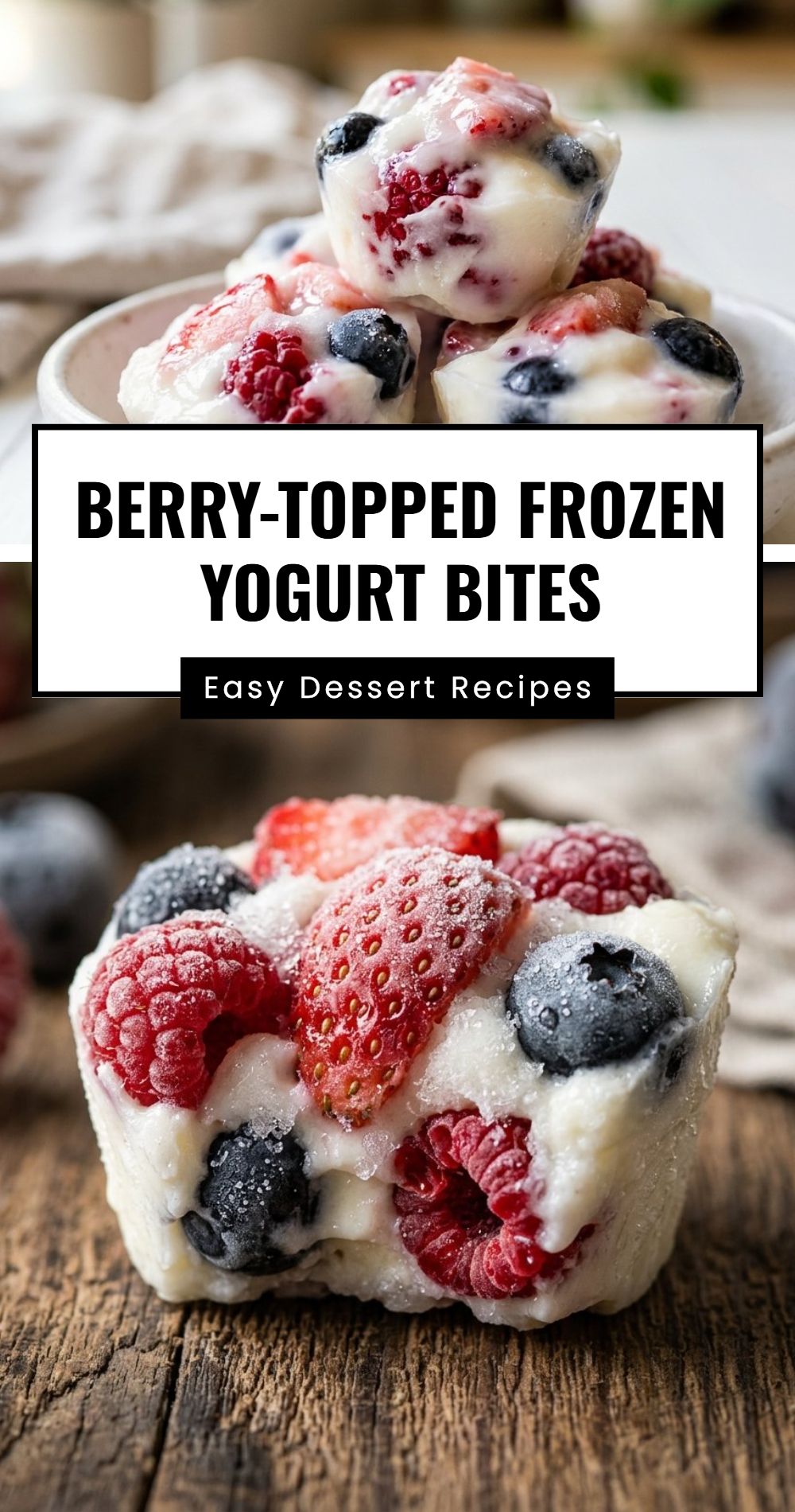 Berry Topped Frozen Yogurt Bites