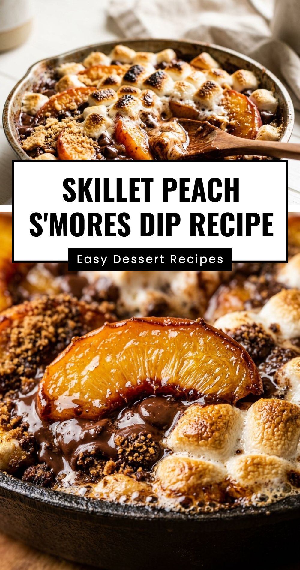 Skillet Peach Smores Dip Recipe