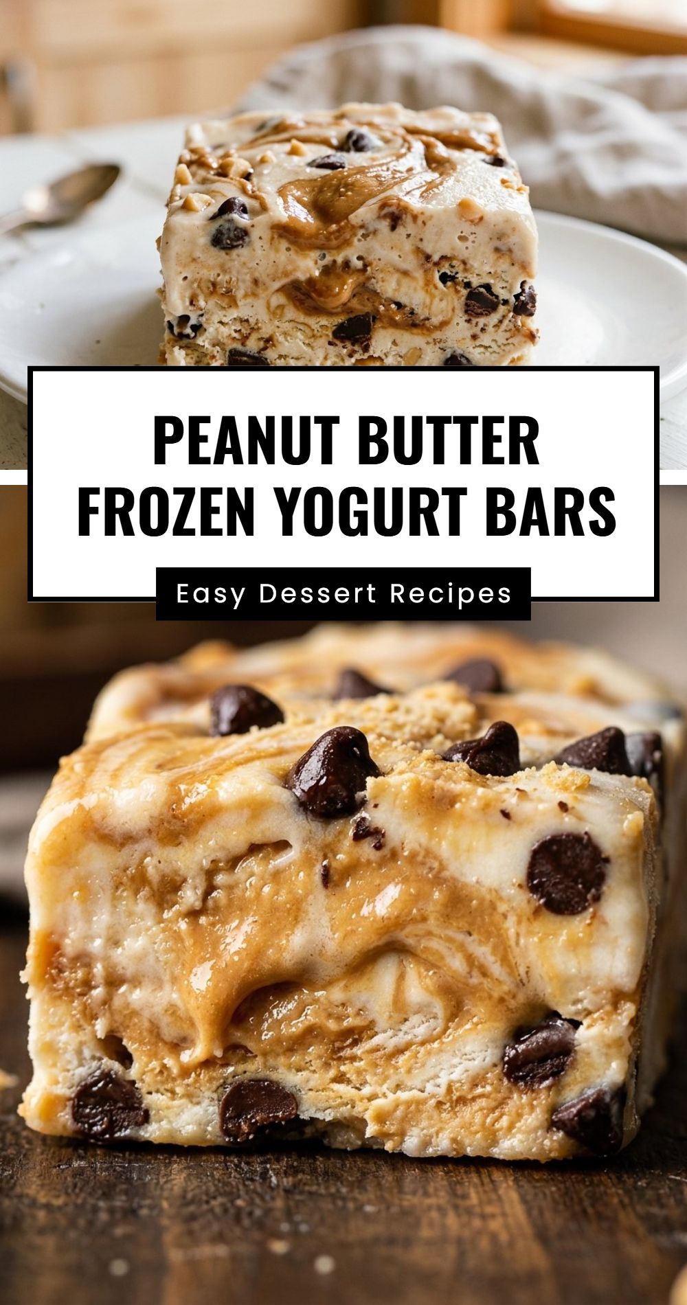 Peanut Butter Frozen Yogurt Bars