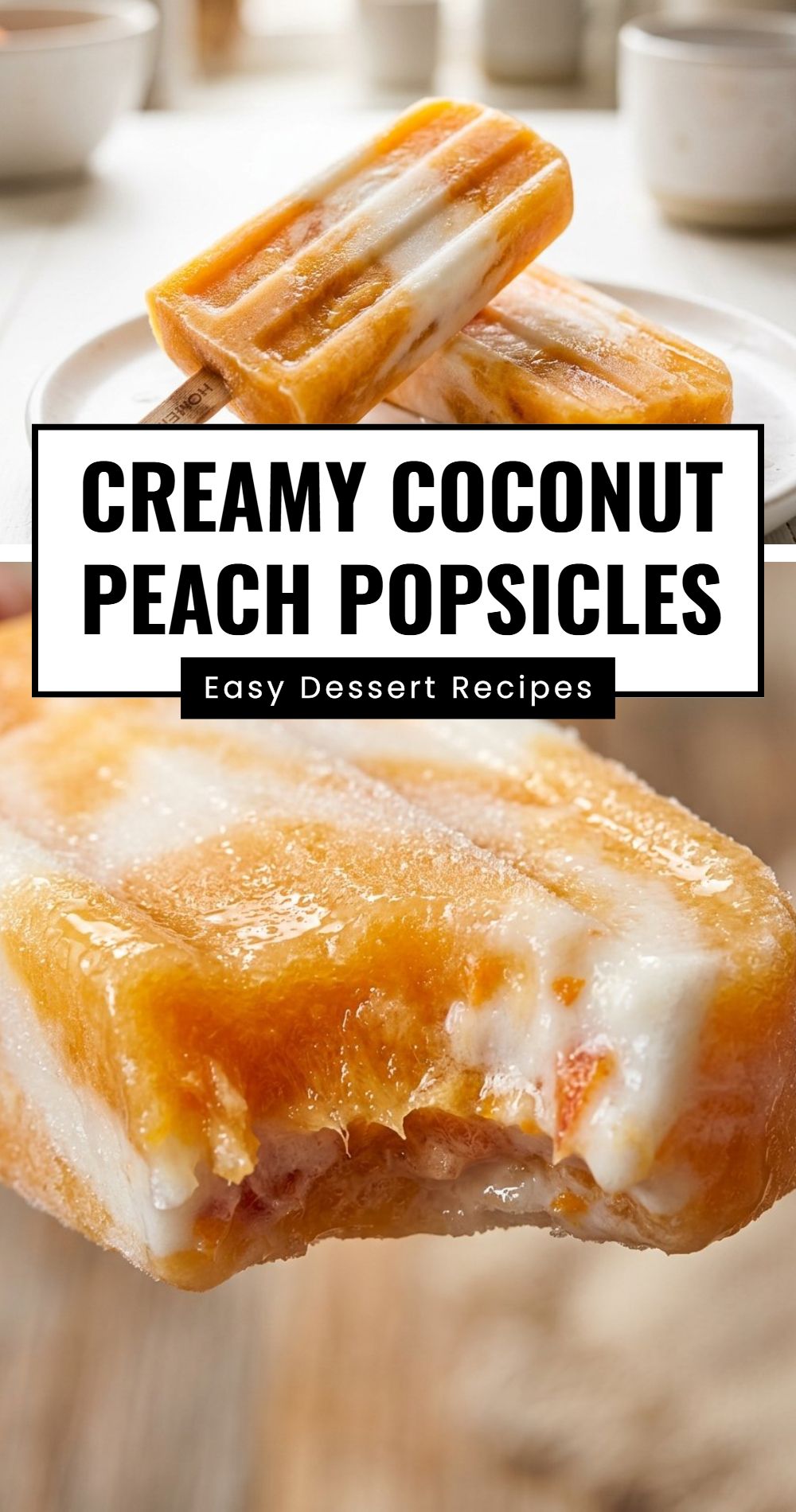 Creamy Coconut Peach Popsicles