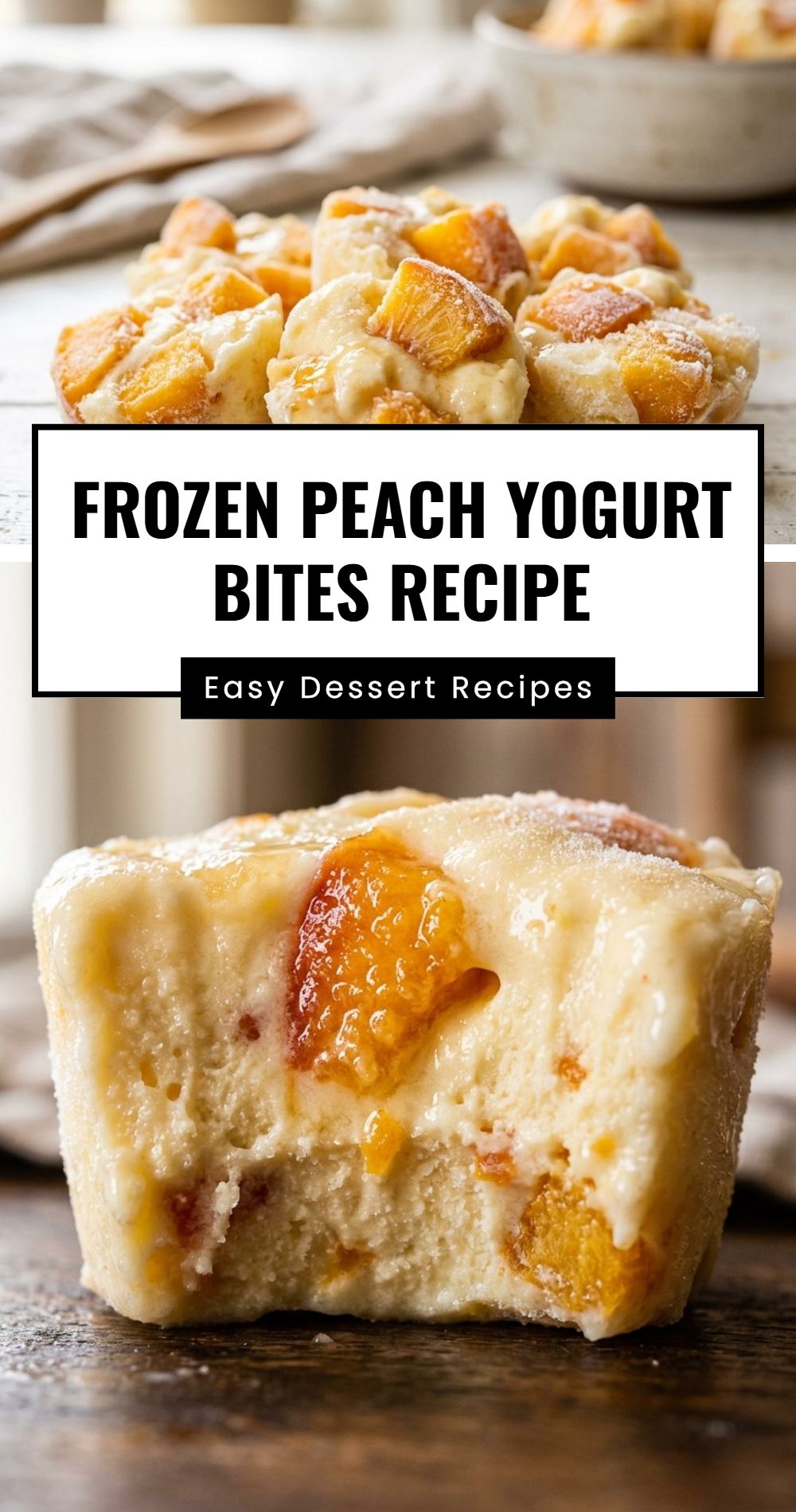 Frozen Peach Yogurt Bites Recipe