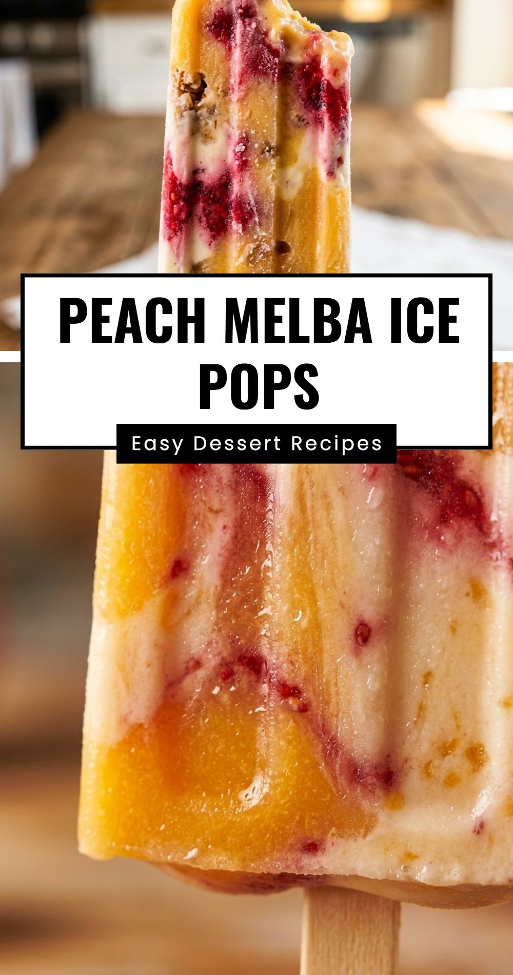 Peach Melba Ice Pops