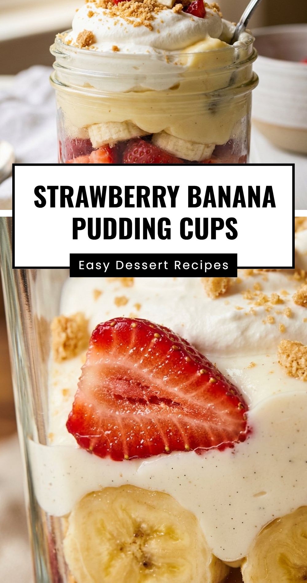 Strawberry Banana Pudding Cups
