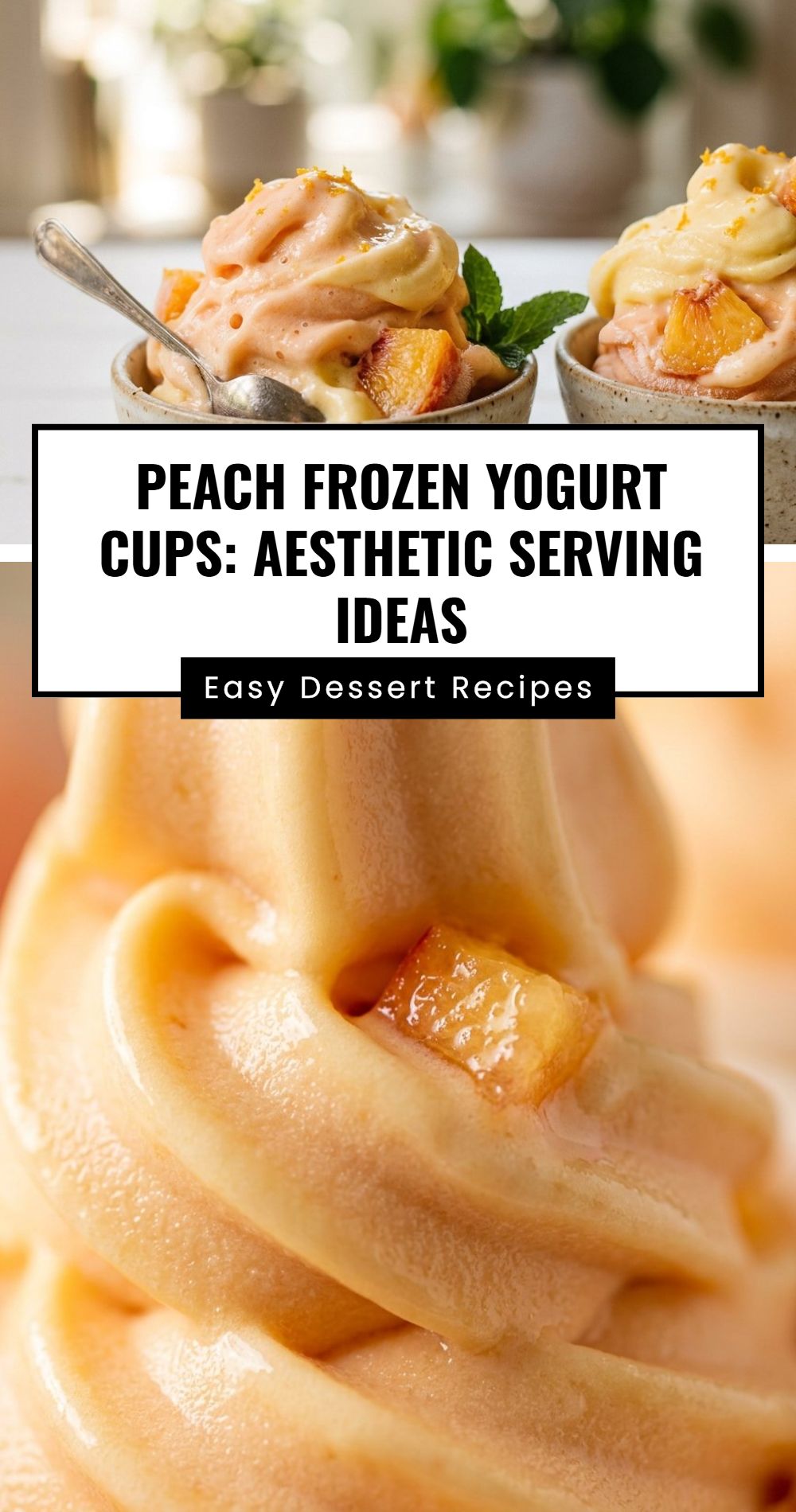 Peach Frozen Yogurt Cups Aesthetic Serving Ideas