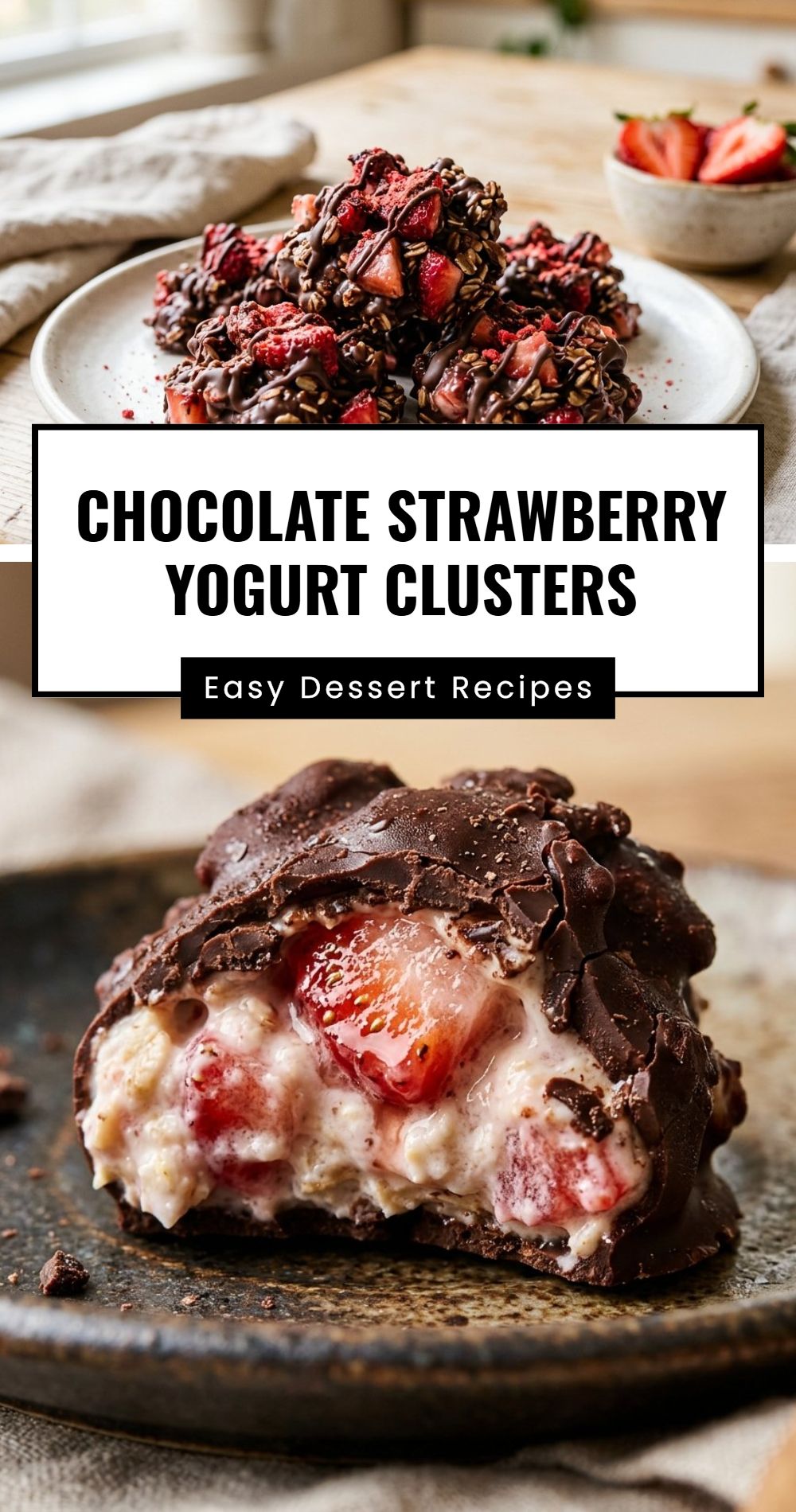 Chocolate Strawberry Yogurt Clusters