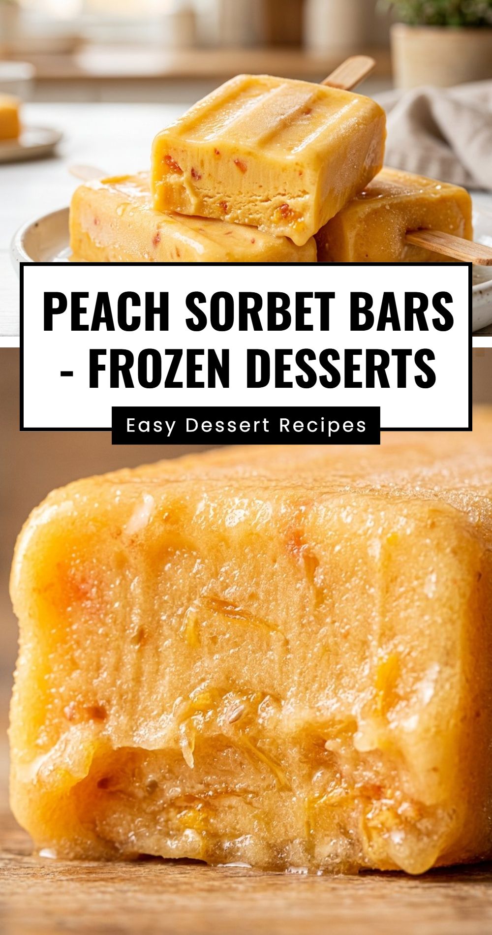 Peach Sorbet Bars Frozen Desserts