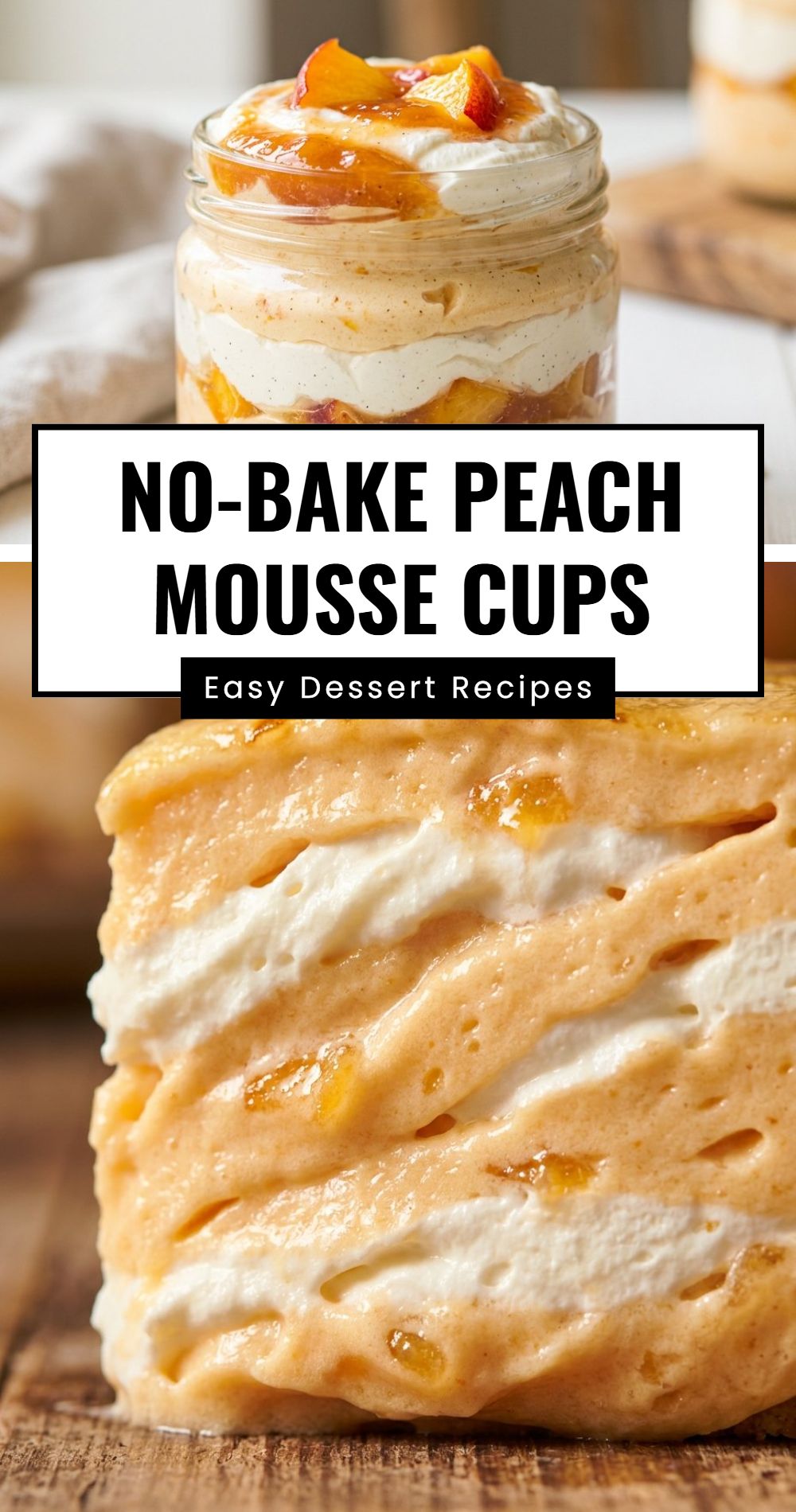 No Bake Peach Mousse Cups