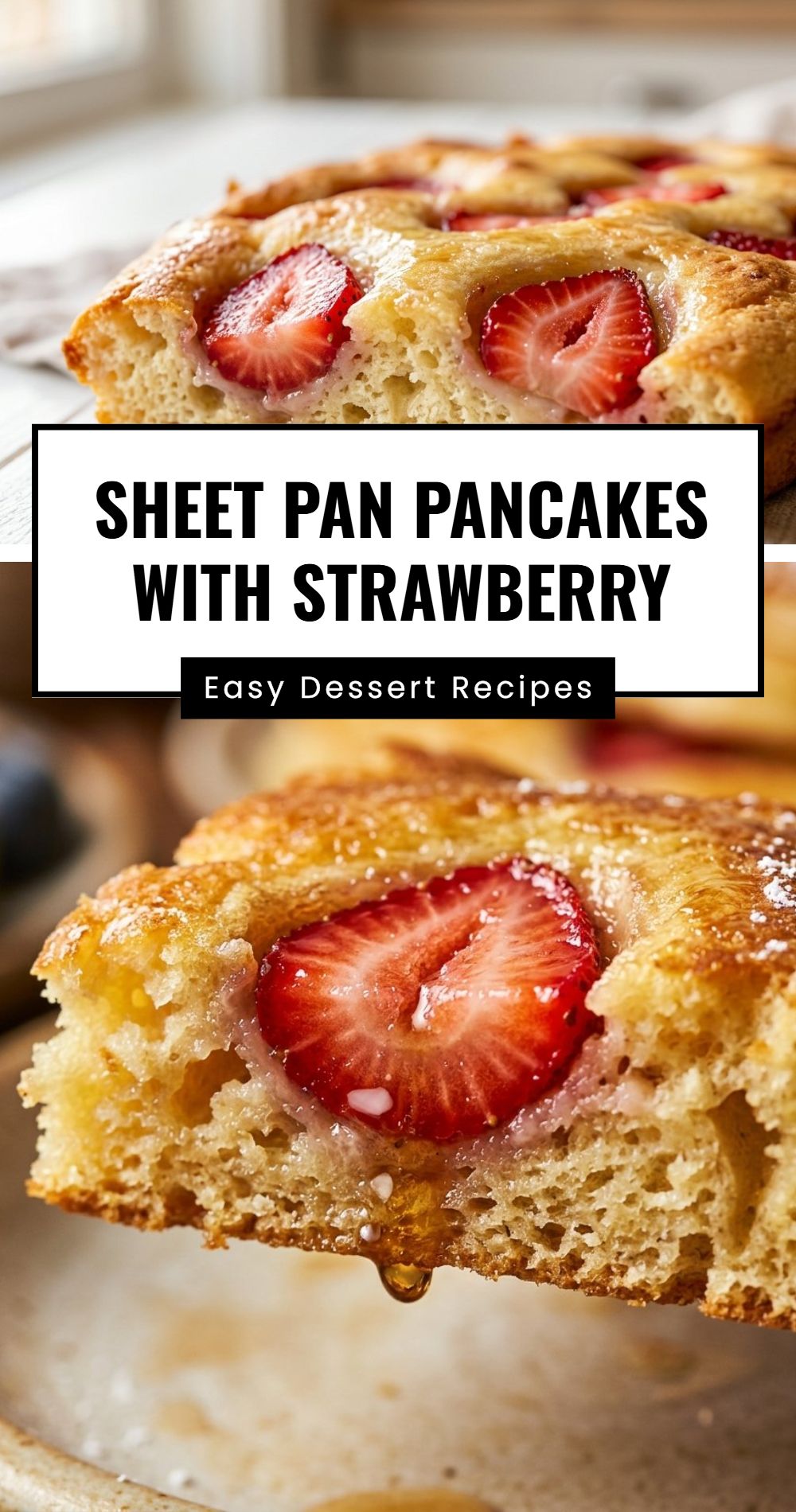 Sheet Pan Pancakes With Strawberry