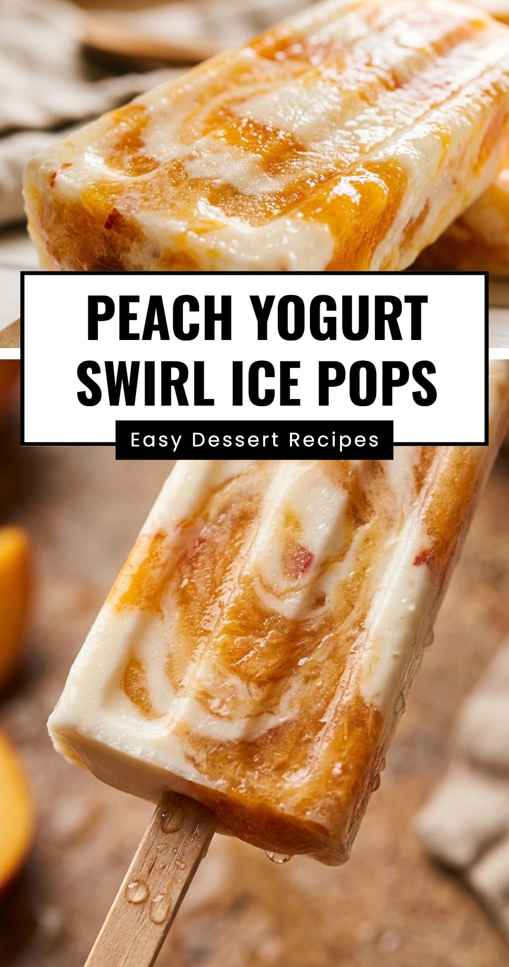 Peach Yogurt Swirl Ice Pops
