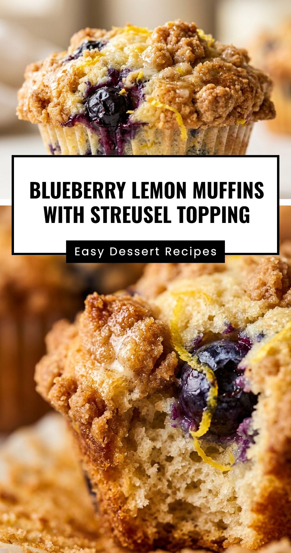 Blueberry Lemon Muffins Streusel Topping