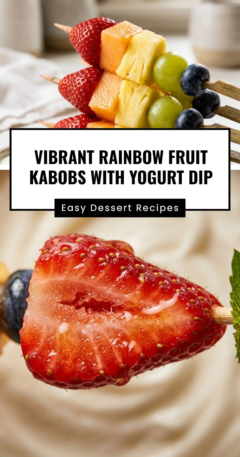 Vibrant Rainbow Fruit Kabobs With Yogurt Dip