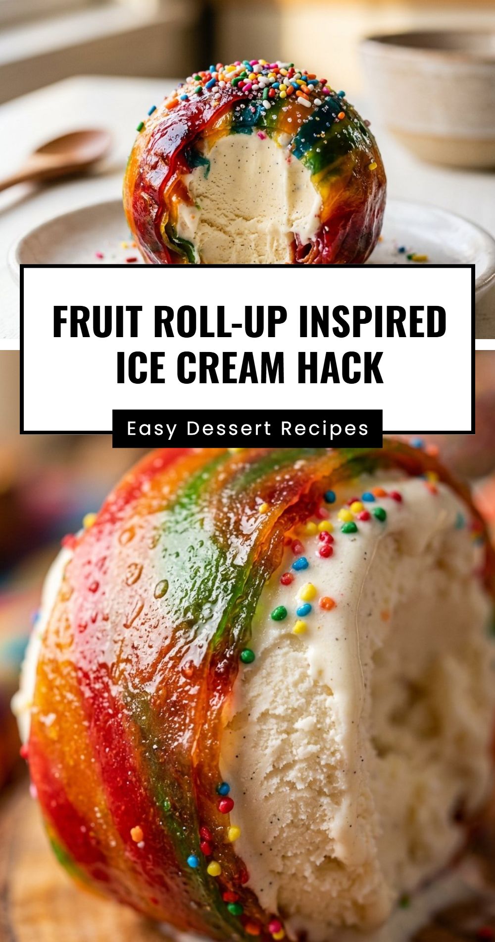 Fruit Roll Up Ice Cream Hack