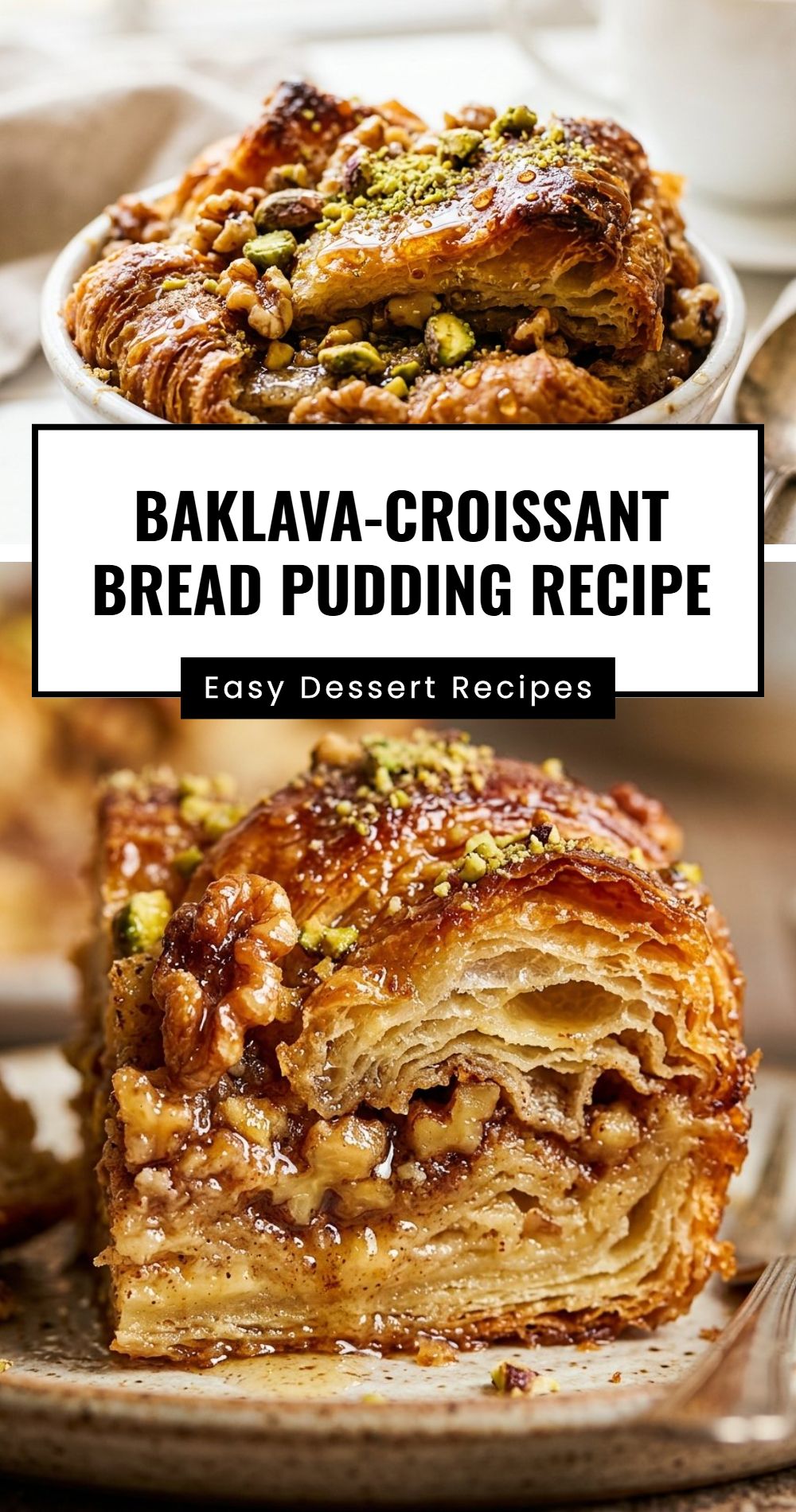 Baklava Croissant Bread Pudding Recipe