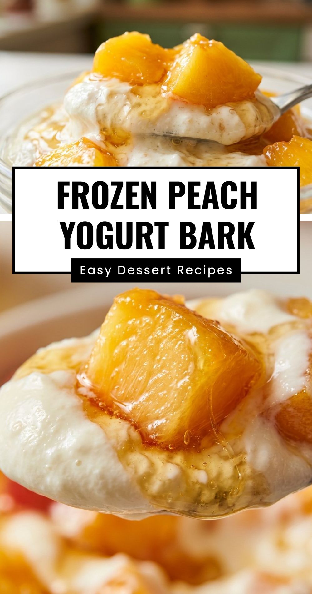 Frozen Peach Yogurt Bark