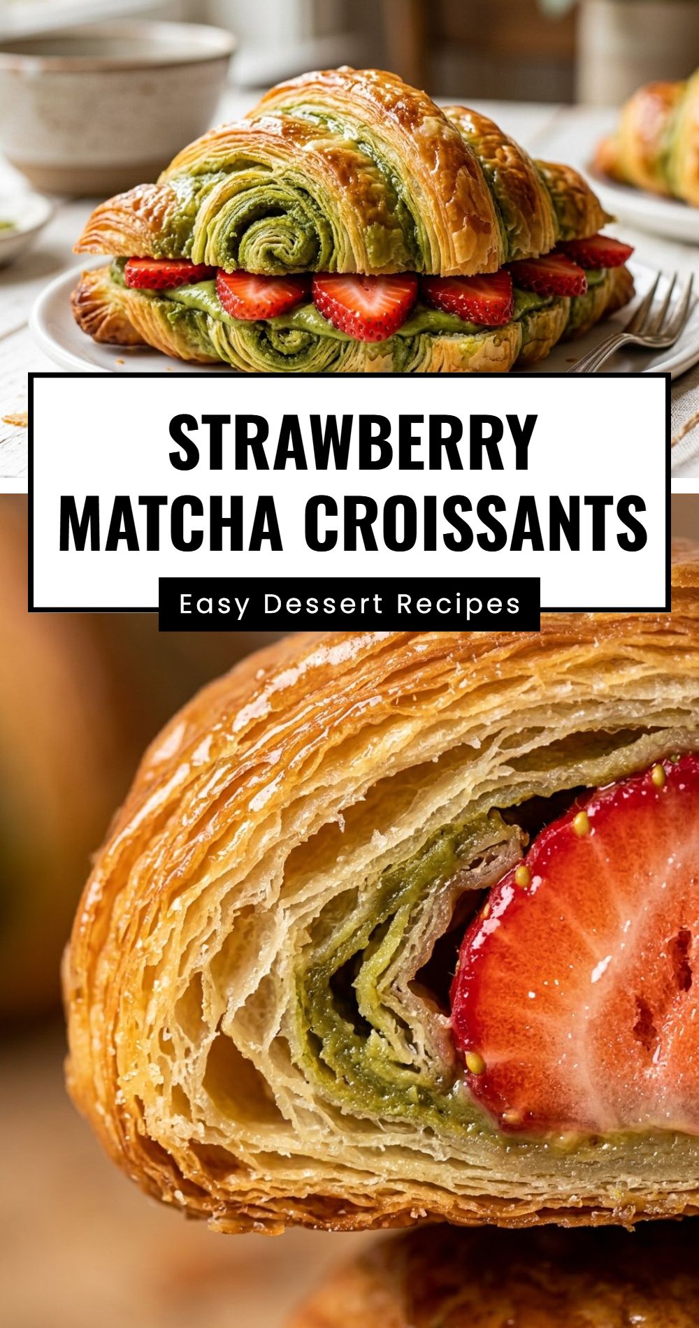 Strawberry Matcha Croissants 2