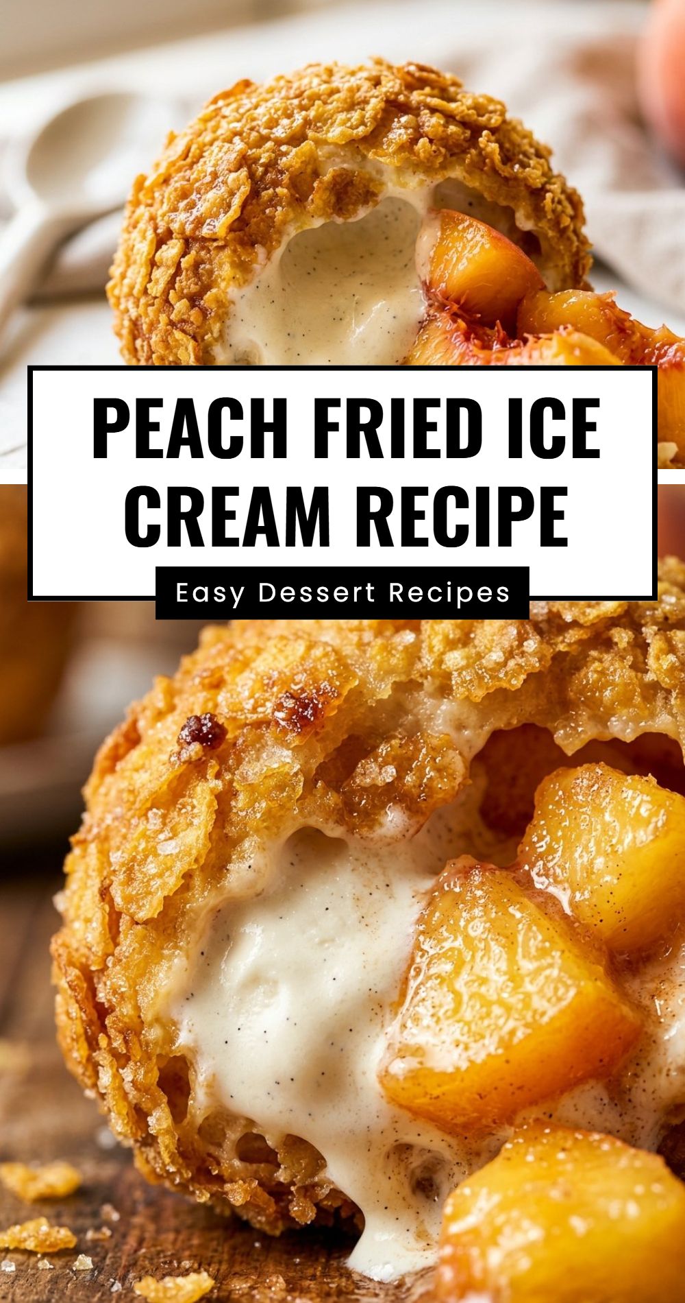 Peach Fried Ice Cream Recipe