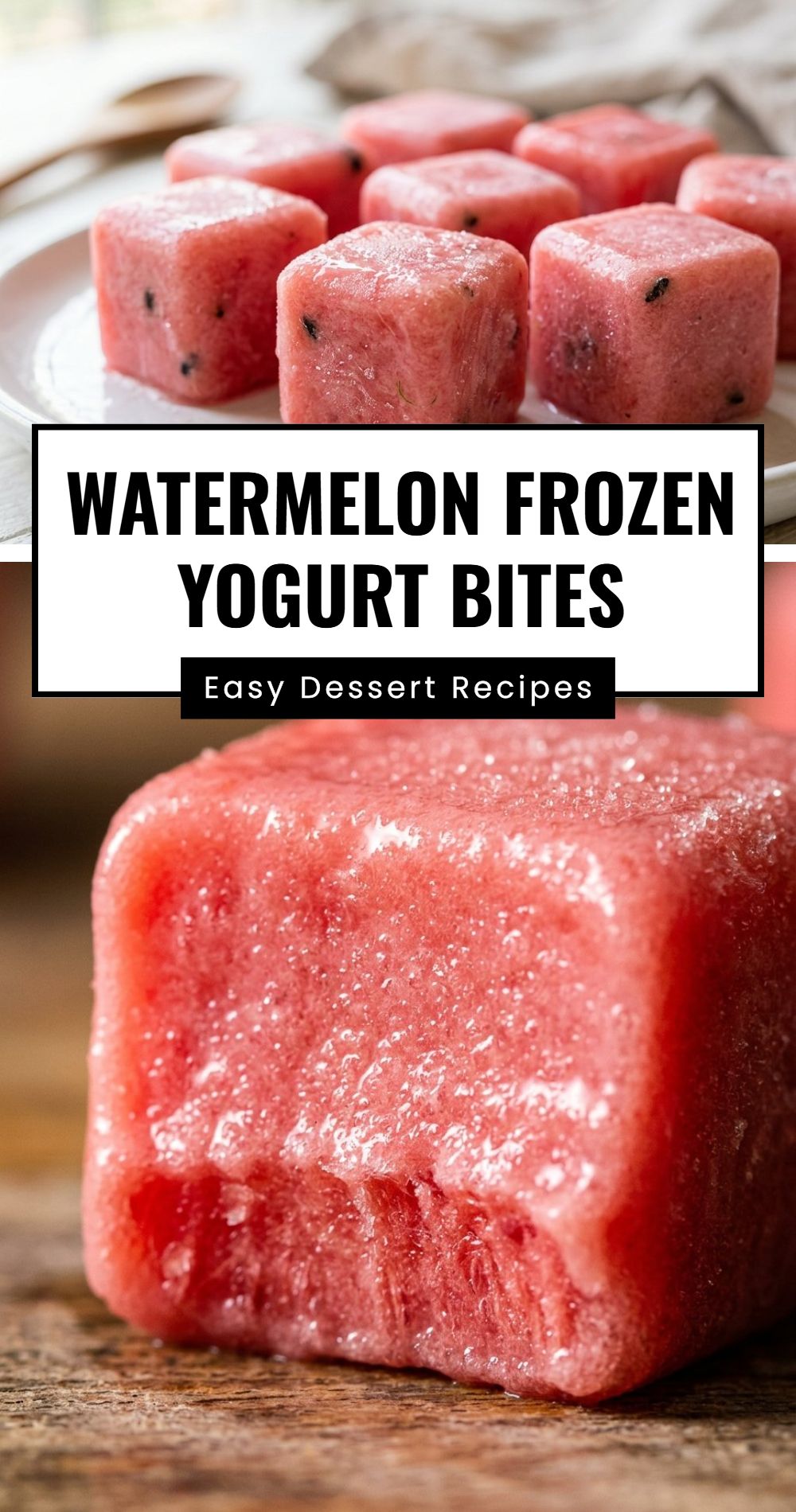 Watermelon Frozen Yogurt Bites