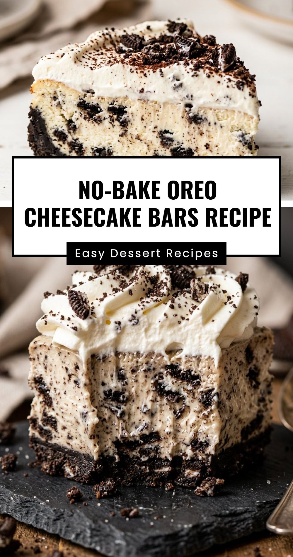 No Bake Oreo Cheesecake Bars Recipe