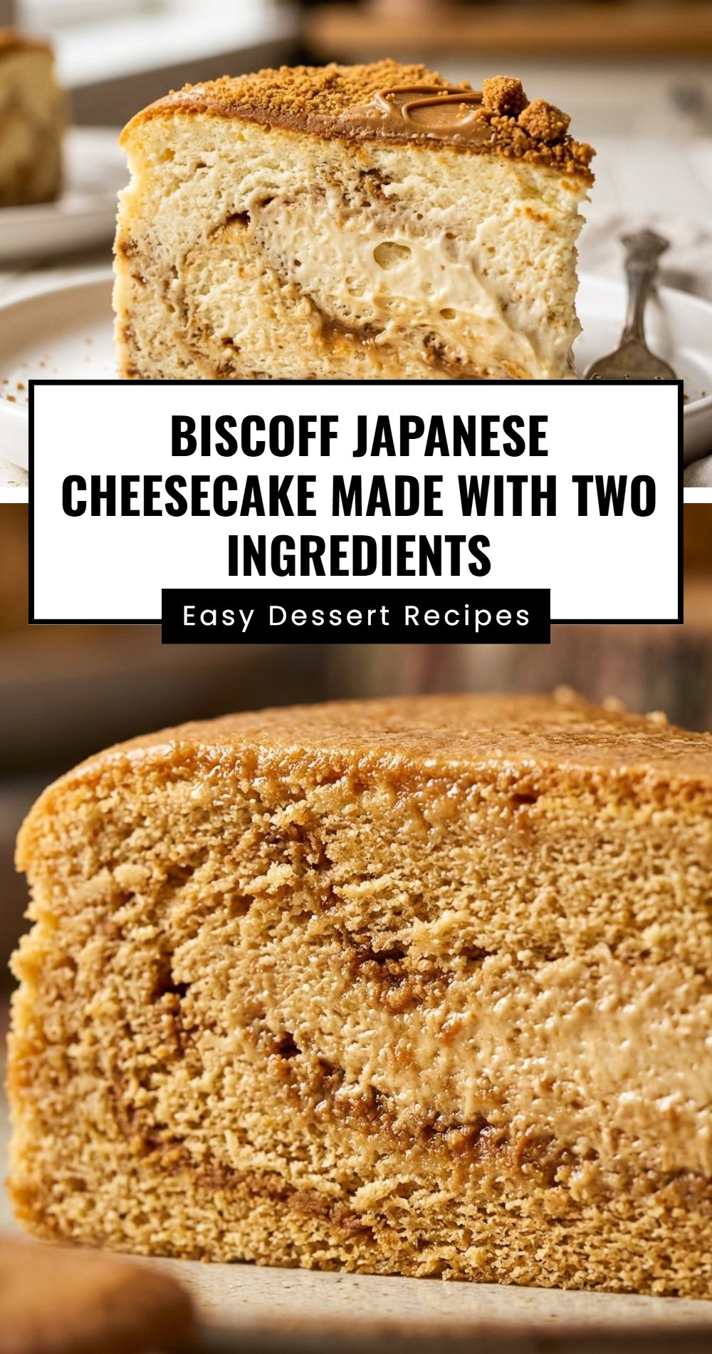 Biscoff Japanese Cheesecake Two Ingredients