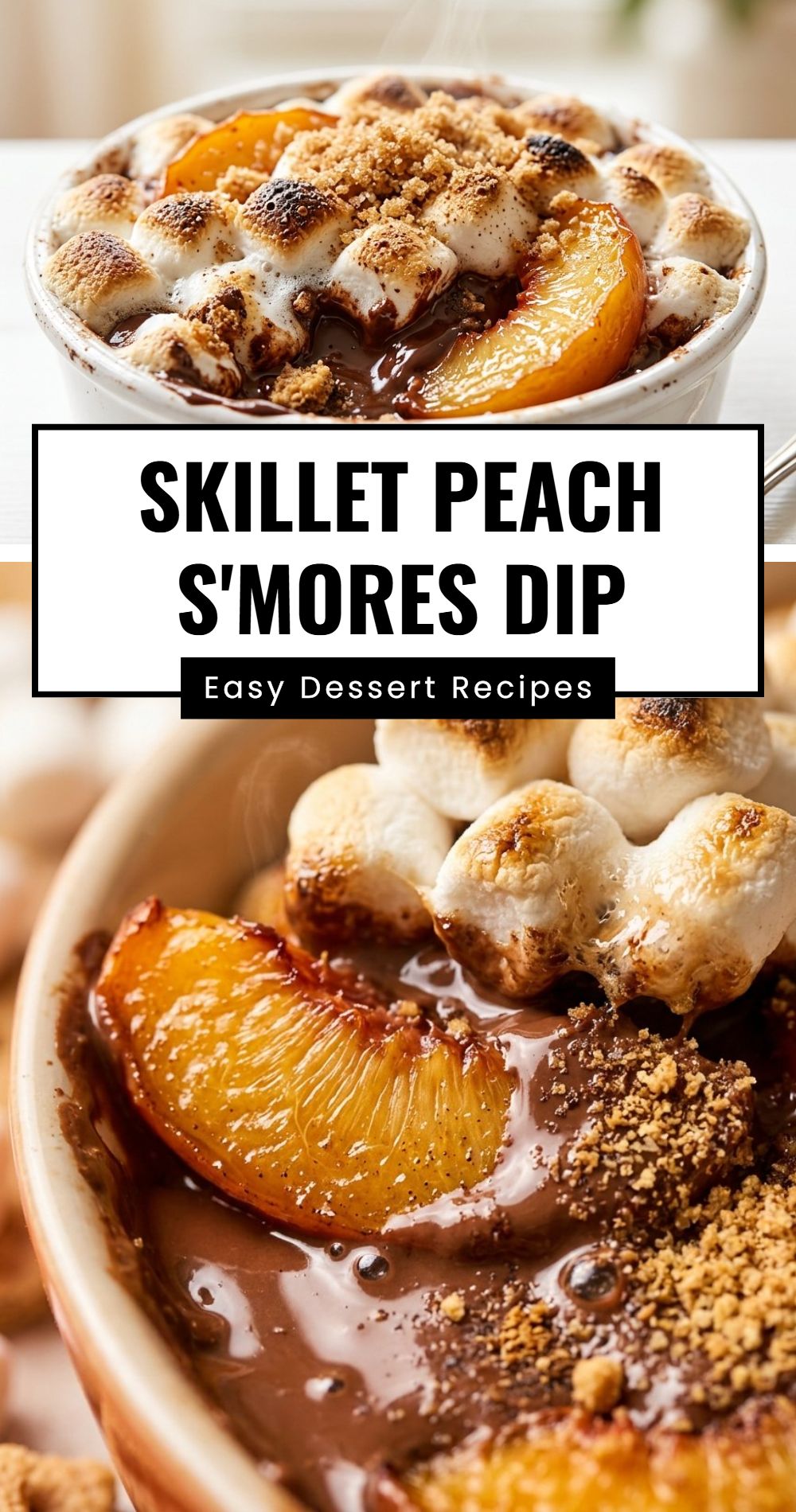 Skillet Peach Smores Dip