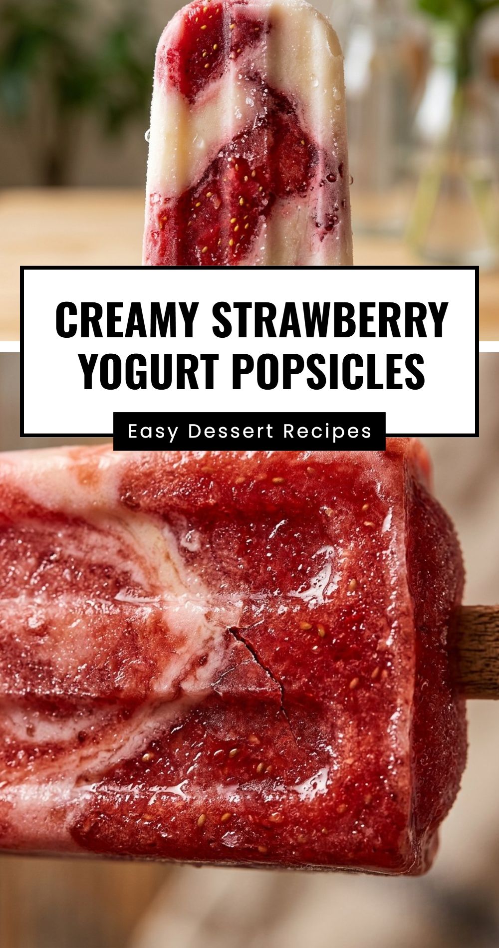 Creamy Strawberry Yogurt Popsicles