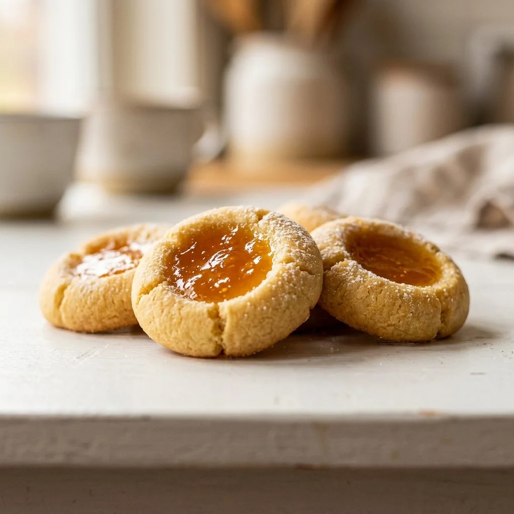 Apricot Jam Thumbprint Cookies