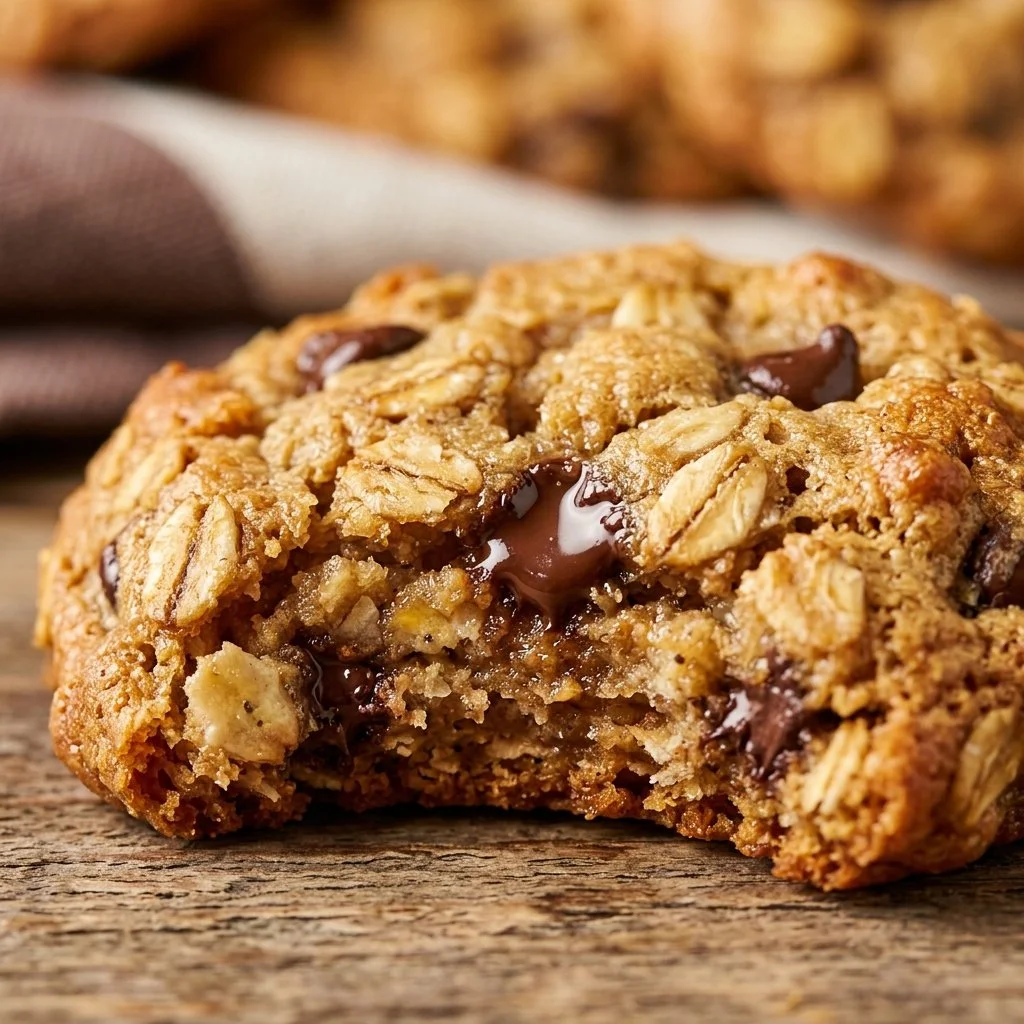 Delicious homemade Banana Oatmeal Cookies on a baking tray