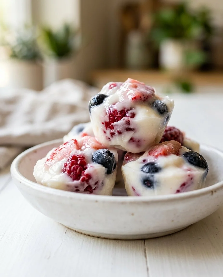Berry-Topped Frozen Yogurt Bites