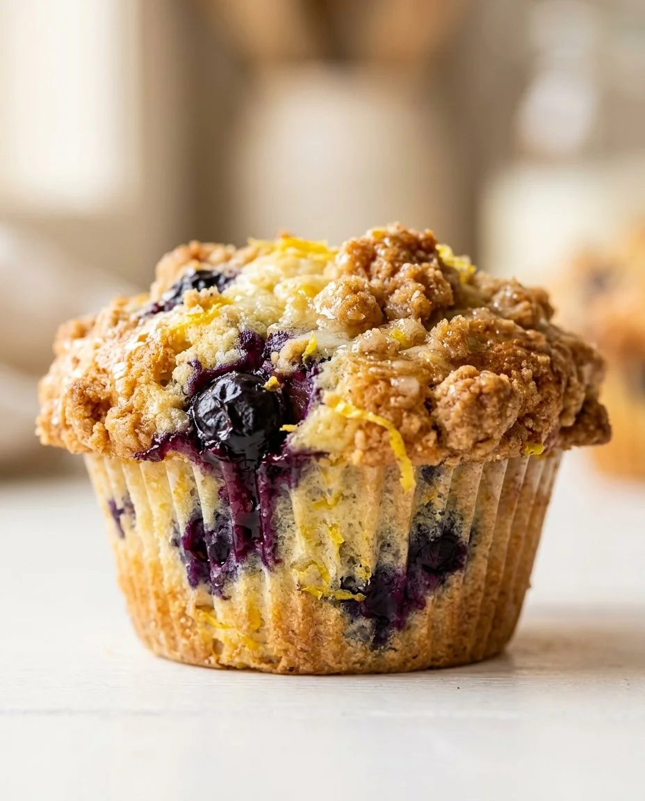 Blueberry Lemon Muffins with Streusel Topping