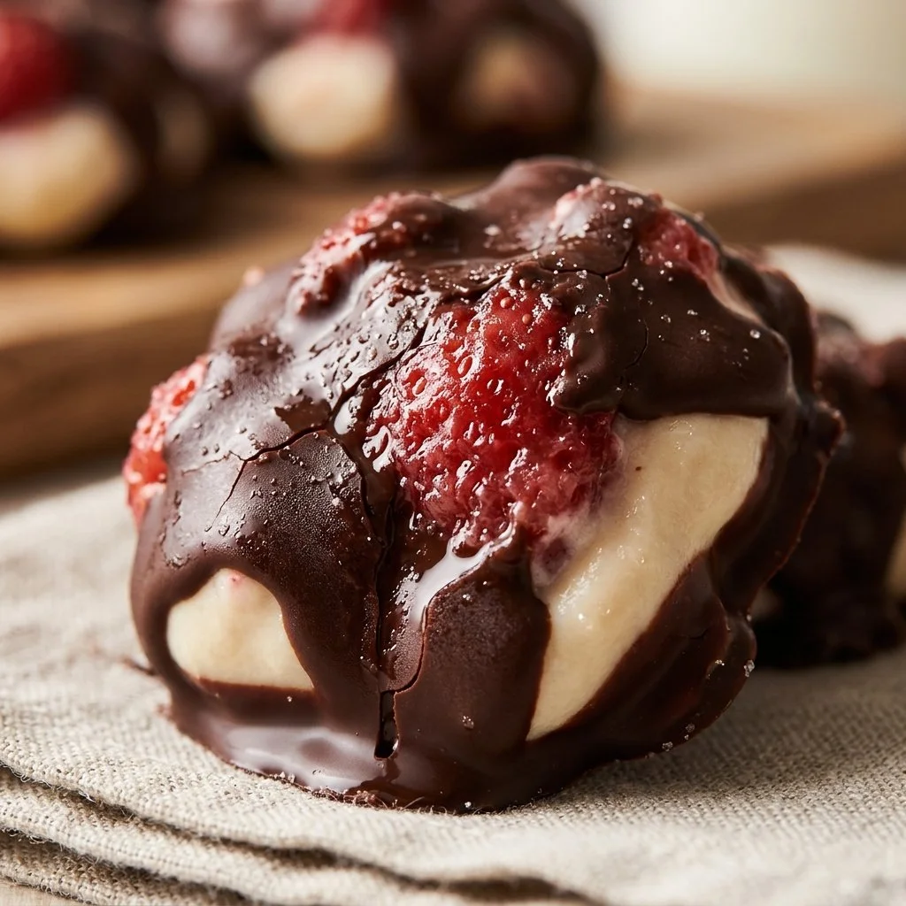 Chocolate covered strawberry yogurt clusters in a bowl