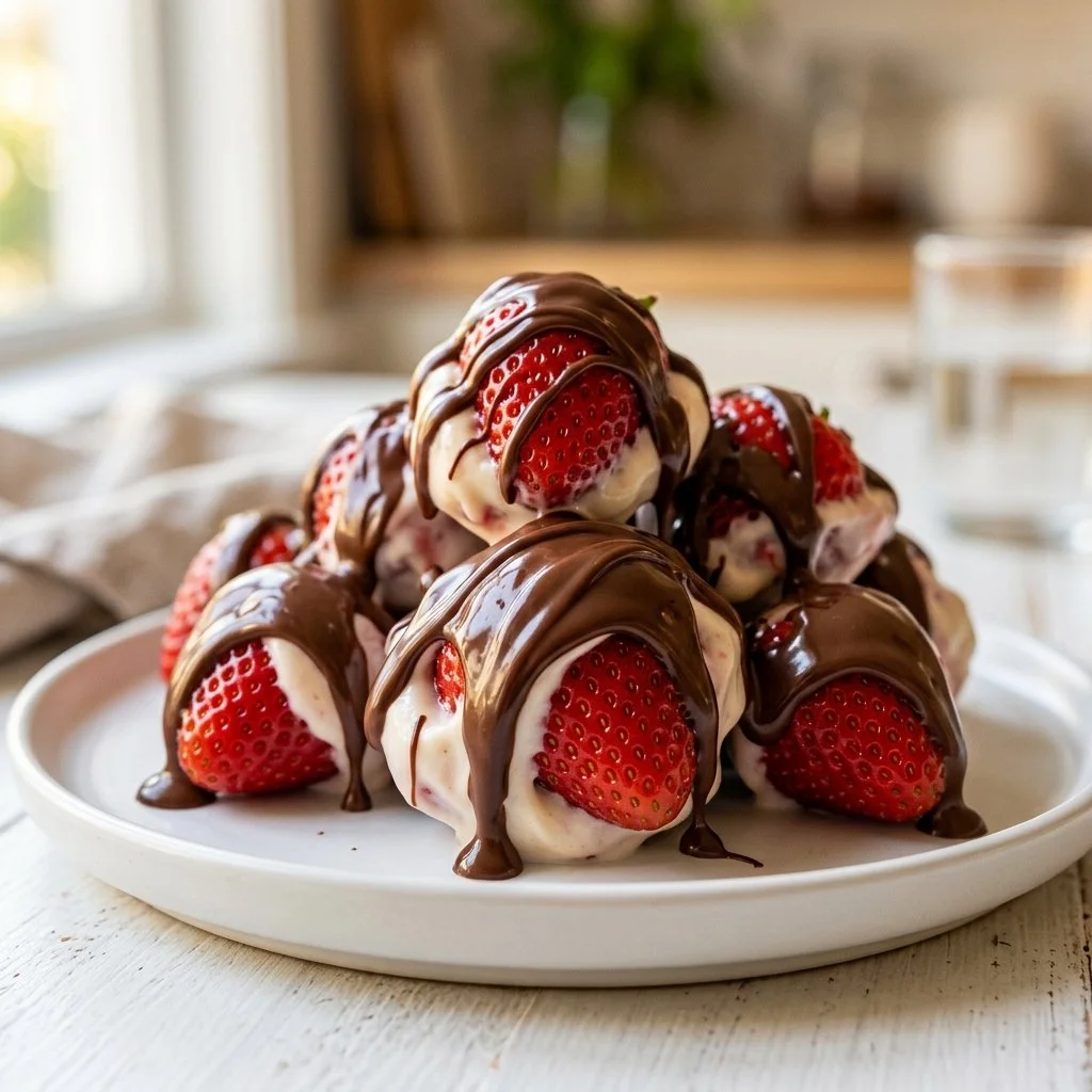 Chocolate Covered Strawberry Yogurt Clusters