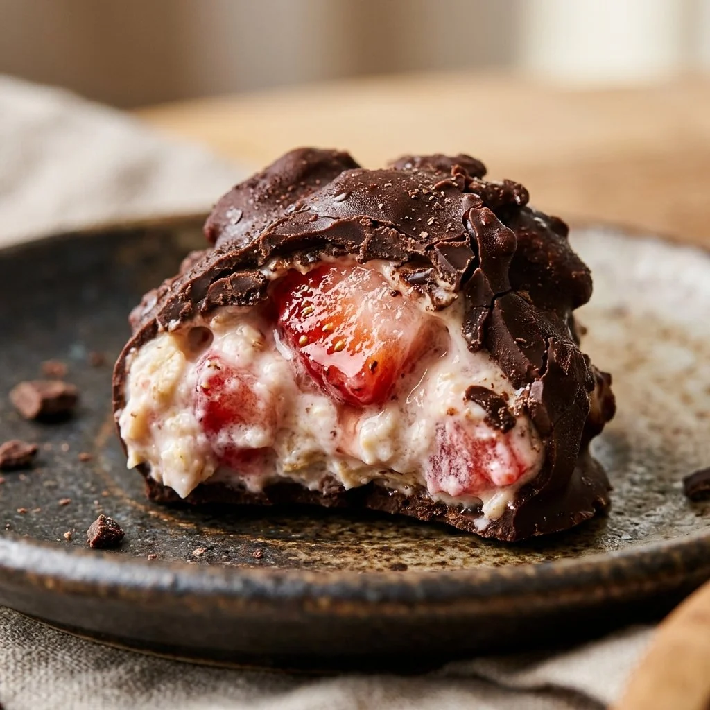 Chocolate strawberry yogurt clusters dessert treat