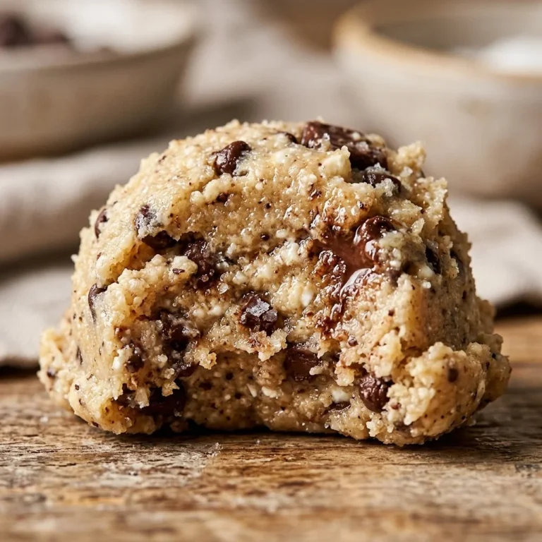 Bowl of Cottage Cheese Cookie Dough with chocolate chips and ingredients