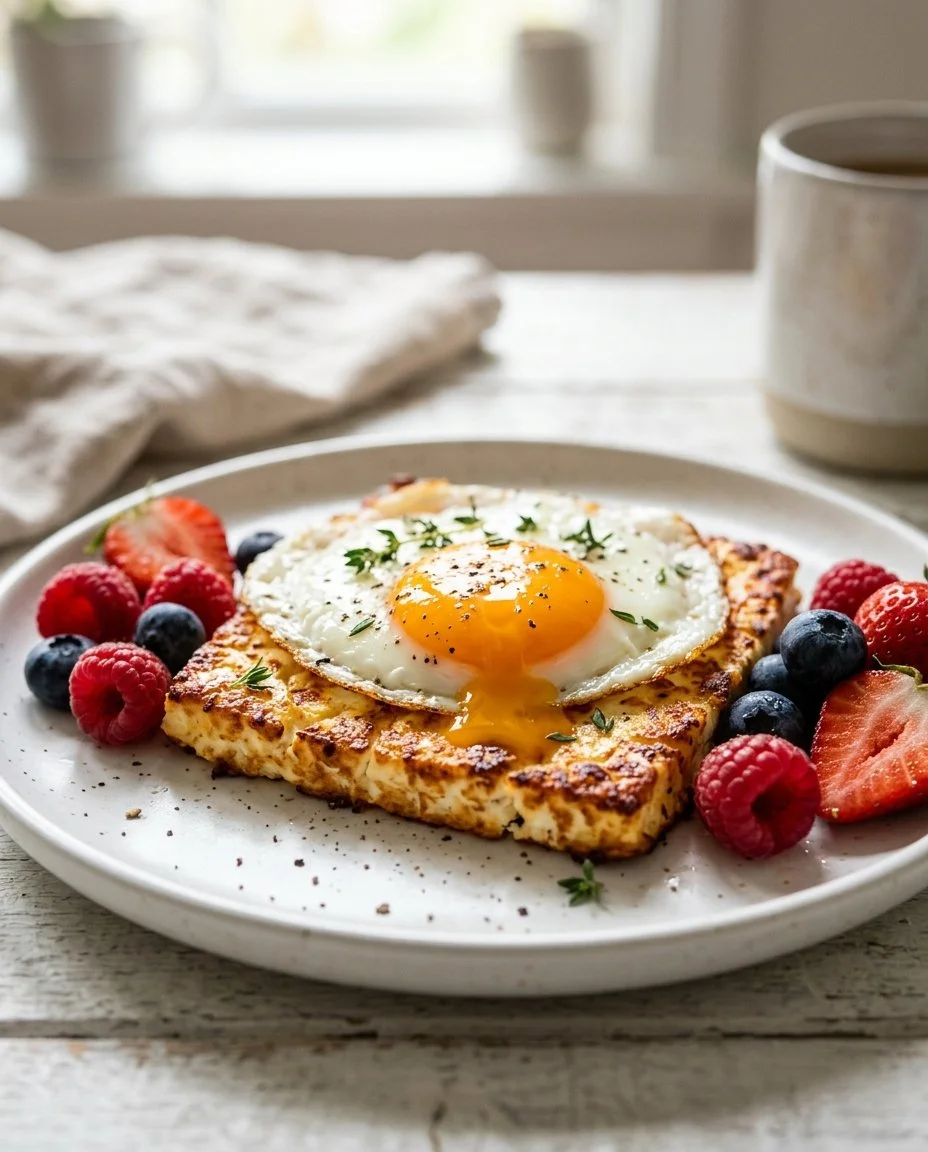 Crispy Feta Eggs and Sweet Berries
